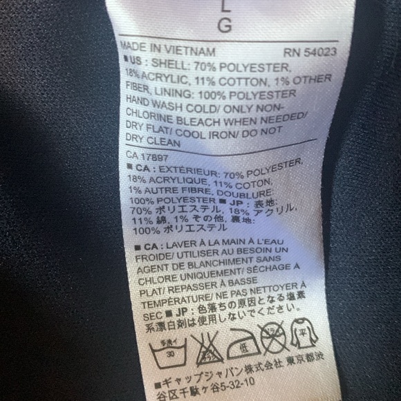 Banana Republic navy w speckles white/silver stripes knit 3/4 sleeve lined top - Picture 6 of 6